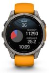 купить Смарт часы Garmin Fenix 8 – 47 mm, Sapphire, Titanium with Spark Orange (010-02904-11) в Кишинёве 