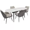 cumpără Set masă și scaune Evelin di Costacurta стол DT-533R B + 4 стула QT-227B UF885-13 (Light grey)/UF885-15 (Dark grey) în Chișinău 