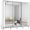 cumpără Dulap Mobildor-Lux Aron uși glisante din PAL cu oglindă vertical (250x60x220H cm) Alb Brilliant în Chișinău 