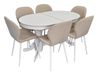 купить Комплект стол и стулья Evelin di Costacurta стол HV-31N White + 6 стульев YTC-064Wh Bjorn-24 Light beige в Кишинёве 