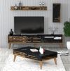 купить Стенка Trendy Valensiya Орех, Чёрный, Мрамор (комплект мебели для гостиной) (GTR001273) в Кишинёве 