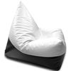 купить Кресло-мешок BeanBag BM5802, Пирамида, XL, глянцевая экокожа MAX, белый с черным в Кишинёве 