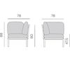 купить Кресло модуль угловой с подушками Nardi KOMODO ELEMENTO ANGOLO AGAVE-giungla Sunbrella 40374.16.140 в Кишинёве 