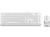 Keyboard & Mouse A4Tech F1010, Laser Engraving, Splash Proof, 1600 dpi, 4 buttons, White/Grey, USB 