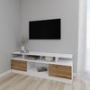 cumpără Comodă TV Smartex (16546) Т9 200cm TV Alb+Stejar inchis în Chișinău 