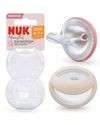 Силиконовые пустышки NUK Mommy Feel - 0-9 месяцев, 2 штуки розовые и бежевые 