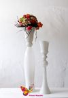 Vaza din sticla alba  - H 80 cm