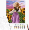 купить Картина по номерам BrushMe BS51571 40x50 сm (în cutie) Doamnă în floarea soarelui в Кишинёве 
