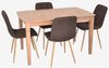 купить Комплект стол и стулья Evelin di Costacurta стол HV-27V Light Brown + 4 стула YTC-080Wo, BJORN-45 (Dark brown) в Кишинёве 