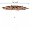 cumpără Umbrelă de gradină Hydro S 0431110, pe picior, Maro în Chișinău 