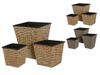 Set ghiveci pentru flori "Impletitura" 3buc: 12X12cm, 16X14cm, 18X20cm, natural si gri, ratan/ plast