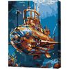 купить Картина по номерам BrushMe RMG0027FC 30x40 см (без коробки) Желтая подводная лодка в Кишинёве 