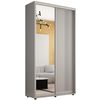 купить Шкаф Mobildor-Lux Compact uși glisante Oglindă + PAL cu ornament linii (120x45x220H cm) Grey в Кишинёве 