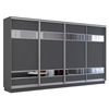 cumpără Dulap Mobildor-Lux Fox uși glisante din PAL cu elemente din oglindă (390x60x200H cm) Anthracite în Chișinău 