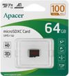 купить Флеш карта памяти SD Apacer AP64GMCSX10UB-RA microSDXC 64GB w/o Adapter RP в Кишинёве 