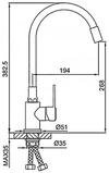 купить Смеситель кухонный Frud R 42052-32 (chiuveta plus) INOX NEGRU в Кишинёве 