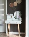 cumpără Masă Jumi CM-891920 Scandi cu oglindă rotundă (40cm), dimensiuni 120×80×40cm, Alb/Oak Artisan în Chișinău 