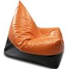 cumpără Fotoliu BeanBag BeanBag BM5805, Piramida, XL, piele ecologică lucioasă MAX, portocaliu cu negru în Chișinău 
