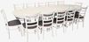 купить Комплект стол и стулья Evelin di Costacurta стол HV-33V White + 12 стульев Coco White/NV-10WP Grey в Кишинёве 