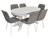 купить Комплект стол и стулья Evelin di Costacurta стол HV-31N White + 6 стульев YTC-078Wh UF885-14 Grey в Кишинёве 