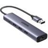 купить Переходник для IT Ugreen 60554 HUB USB-A 3.0 to 3*USB3.0+RJ45 (1000M) Ethernet Adapter CM475, Grey в Кишинёве 