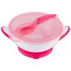 купить Посуда для кормления BabyOno 1063/03 Farfurie cu lingura roz в Кишинёве 
