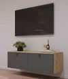 купить Тумба напольная для TV Mobildor-Lux ZEN (140x35x38H cm) Sonoma/Anthracite в Кишинёве 