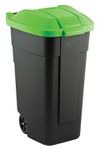 купить Урна для мусора Keter 56136 Cos pentru deseuri cu maner si roti O/W 110l, 88x52x58cm, negru/verde в Кишинёве 