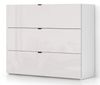 купить Комод Fabrik Home Hardy 3 ящика (1100x910x390) Белый ясень/Белый глянец в Кишинёве 