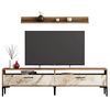 cumpără Comodă TV Trendy Istanbul, Nuc, Marmura Alba 180x47x35cm în Chișinău 