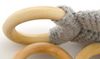 cumpără Iinel dentiție BabyJem 651 Jucarie dentitie din bumbac cu inel din lemn Amigurumi Gri în Chișinău 