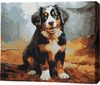 cumpără Tablou pe numere BrushMe RMG0005FC 30x40сm (fără cutie) Cățeluș în pădurea de toamnă în Chișinău 