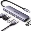 cumpără Adaptor IT Ugreen 20956A HUB 6in1 Type-C 3.0 to 3*USB 3.0 + HDMI + SD/TF CM511, Space Gray în Chișinău 