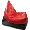 купить Кресло-мешок BeanBag BM5804, Пирамида, XL, глянцевая экокожа MAX, красный с черным в Кишинёве 