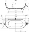 купить Ванна Ravak Freedom Wall White/White acryl freestanding 166x80 XC00100024 в Кишинёве 