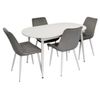 купить Комплект стол и стулья Evelin di Costacurta стол DT-533R Wh + 4 стула YTC-055Wh Blu-13 (Light grey) в Кишинёве 