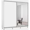 cumpără Dulap Mobildor-Lux Aron cu uși glisante din oglindă și PAL (230x60x240H cm) Alb Brilliant în Chișinău 
