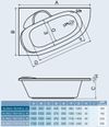 купить Ванна акриловая BANOPERITO Бланка 150 x 100 см левая асимметричная (3858) в Кишинёве 