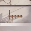 cumpără Baterie pentru cadă Omnires Baterie Y (Cada incastrata, pipa 22cm) Brushed Copper Y1237-1CPB în Chișinău 
