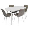 купить Комплект стол и стулья Evelin di Costacurta стол DT-533R Wh + 4 стула YTC-078Wh UF885-14 (Grey) в Кишинёве 