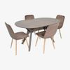 купить Комплект стол и стулья Evelin di Costacurta стол Raffles Oval Antique Grey + 4 стула YTC-080Wo Bluvel-38 в Кишинёве 