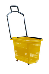 cumpără Coș din plastic cu roți (2 mânere din plastic) 30L, 600*340*375mm, galben în Chișinău 
