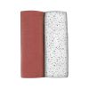 Set pelincute din muslin Beaba Hot Sauce/Terrazzo (2 buc) 120x120 cm 