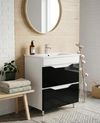 cumpără Dulap pentru lavoar Mashtab 11648 Print cu 2 sertare 70cm Alb-Negru în Chișinău 