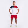 Tricou JOMA - CREW V SHORT SLEEVE T-SHIRT WHITE RED NAVY 