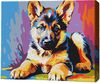 cumpără Tablou pe numere BrushMe RMG0002FC 30x40сm (fără cutie) Cățeluș în culori în Chișinău 