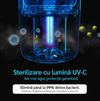 купить Очиститель воздуха EvoAir YuvoSpin, УФ-С лампа, фильтр 3 в 1, True HEPA, активированный уголь, белый в Кишинёве 