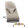 Balansoar cu bara de jucarii BabyBjorn Bliss Sand Grey, Cotton 