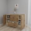 cumpără Comodă Smartex (16193) Т4 100cm Ivory+Stejar Inchis în Chișinău 