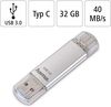 купить Флеш память USB Hama 124162 C-Laeta, Type-C USB 3.1/USB 3.0, 32 GB, 40 MB/s, silver в Кишинёве 